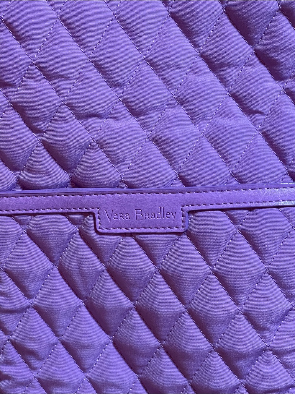 Vera Bradley Monochromatic Wisteria Purple Tote /Large Quilted Performance Twill - Picture 15 of 16